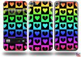 Love Heart Checkers Rainbow Decal Style Vinyl Skin - fits Apple iPod Touch 5G (IPOD NOT INCLUDED)