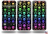 Skull and Crossbones Rainbow Decal Style Vinyl Skin - fits Apple iPod Touch 5G (IPOD NOT INCLUDED)