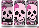 Pink Skull Decal Style Vinyl Skin - fits Apple iPod Touch 5G (IPOD NOT INCLUDED)