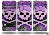 Purple Girly Skull Decal Style Vinyl Skin - fits Apple iPod Touch 5G (IPOD NOT INCLUDED)