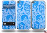 Skull Sketches Blue Decal Style Vinyl Skin - fits Apple iPod Touch 5G (IPOD NOT INCLUDED)