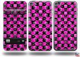 Skull and Crossbones Checkerboard Decal Style Vinyl Skin - fits Apple iPod Touch 5G (IPOD NOT INCLUDED)