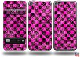 Pink Checkerboard Sketches Decal Style Vinyl Skin - fits Apple iPod Touch 5G (IPOD NOT INCLUDED)
