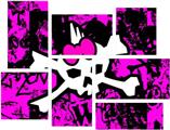 Punk Skull Princess - 7 Piece Fabric Peel and Stick Wall Skin Art (50x38 inches)