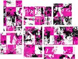 Pink Graffiti - 7 Piece Fabric Peel and Stick Wall Skin Art (50x38 inches)