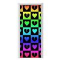 Love Heart Checkers Rainbow Door Skin (fits doors up to 34x84 inches)