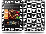 Hearts And Stars Black and White Decal Style Skin fits Amazon Kindle Fire HD 8.9 inch