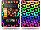 Love Heart Checkers Rainbow Decal Style Skin fits Amazon Kindle Fire HD 8.9 inch