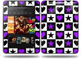 Purple Hearts And Stars Decal Style Skin fits Amazon Kindle Fire HD 8.9 inch