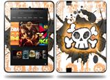 Cartoon Skull Orange Decal Style Skin fits Amazon Kindle Fire HD 8.9 inch