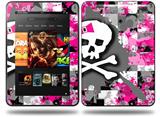 Girly Pink Bow Skull Decal Style Skin fits Amazon Kindle Fire HD 8.9 inch