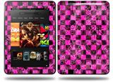 Pink Checkerboard Sketches Decal Style Skin fits Amazon Kindle Fire HD 8.9 inch