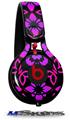 WraptorSkinz Skin Decal Wrap compatible with Beats Mixr Headphones Pink Floral Skin Only (HEADPHONES NOT INCLUDED)