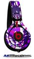 WraptorSkinz Skin Decal Wrap compatible with Beats Mixr Headphones Purple Checker Graffiti Skin Only (HEADPHONES NOT INCLUDED)