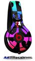 WraptorSkinz Skin Decal Wrap compatible with Beats Mixr Headphones Love Heart Checkers Rainbow Skin Only (HEADPHONES NOT INCLUDED)