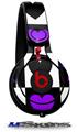 WraptorSkinz Skin Decal Wrap compatible with Beats Mixr Headphones Purple Hearts And Stars Skin Only (HEADPHONES NOT INCLUDED)