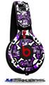 WraptorSkinz Skin Decal Wrap compatible with Beats Mixr Headphones Splatter Girly Skull Purple Skin Only (HEADPHONES NOT INCLUDED)