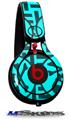 WraptorSkinz Skin Decal Wrap compatible with Beats Mixr Headphones Skull Patch Pattern Blue Skin Only (HEADPHONES NOT INCLUDED)