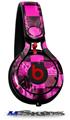WraptorSkinz Skin Decal Wrap compatible with Beats Mixr Headphones Pink Checkerboard Sketches Skin Only (HEADPHONES NOT INCLUDED)