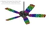 Love Heart Checkers Rainbow - Ceiling Fan Skin Kit fits most 52 inch fans (FAN and BLADES SOLD SEPARATELY)