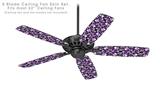 Splatter Girly Skull Purple - Ceiling Fan Skin Kit fits most 52 inch fans (FAN and BLADES SOLD SEPARATELY)