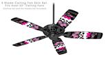 Pink Bow Skull - Ceiling Fan Skin Kit fits most 52 inch fans (FAN and BLADES SOLD SEPARATELY)