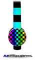 Rainbow Checkerboard Decal Style Skin (fits Sol Republic Tracks Headphones - HEADPHONES NOT INCLUDED) 