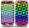 Love Heart Checkers Rainbow - Decal Style Skin (fits Samsung Galaxy S III S3)
