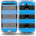 Skull Stripes Blue - Decal Style Skin (fits Samsung Galaxy S III S3)