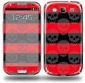 Skull Stripes Red - Decal Style Skin (fits Samsung Galaxy S III S3)