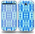 Skull And Crossbones Pattern Blue - Decal Style Skin (fits Samsung Galaxy S III S3)