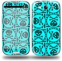 Skull Patch Pattern Blue - Decal Style Skin (fits Samsung Galaxy S III S3)
