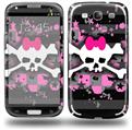 Pink Bow Skull - Decal Style Skin (fits Samsung Galaxy S III S3)