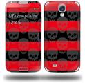 Skull Stripes Red - Decal Style Skin (fits Samsung Galaxy S IV S4)