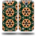 Floral Pattern Orange - Decal Style Skin (fits Samsung Galaxy S IV S4)
