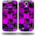 Purple Star Checkerboard - Decal Style Skin (fits Samsung Galaxy S IV S4)