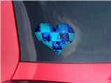 Blue Star Checkers - I Heart Love Car Window Decal 6.5 x 5.5 inches