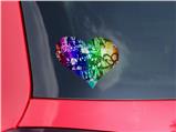 Rainbow Graffiti - I Heart Love Car Window Decal 6.5 x 5.5 inches