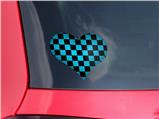 Checkers Blue - I Heart Love Car Window Decal 6.5 x 5.5 inches