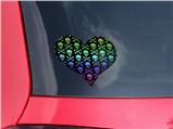 Skull and Crossbones Rainbow - I Heart Love Car Window Decal 6.5 x 5.5 inches