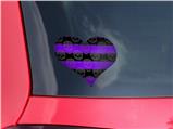 Skull Stripes Purple - I Heart Love Car Window Decal 6.5 x 5.5 inches