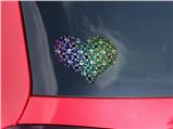 Splatter Girly Skull Rainbow - I Heart Love Car Window Decal 6.5 x 5.5 inches
