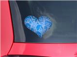 Skull Sketches Blue - I Heart Love Car Window Decal 6.5 x 5.5 inches