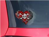 Emo Skull Bones - I Heart Love Car Window Decal 6.5 x 5.5 inches